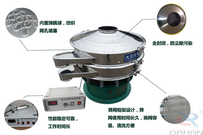 超声波蜜桃视频APP色版网站特点：内置弹跳球网孔堵塞，全封闭，防尘除污染，性能稳定可靠工作时间长，筛网架设计，筛网使用时间长久，换网容易，清洗方便。